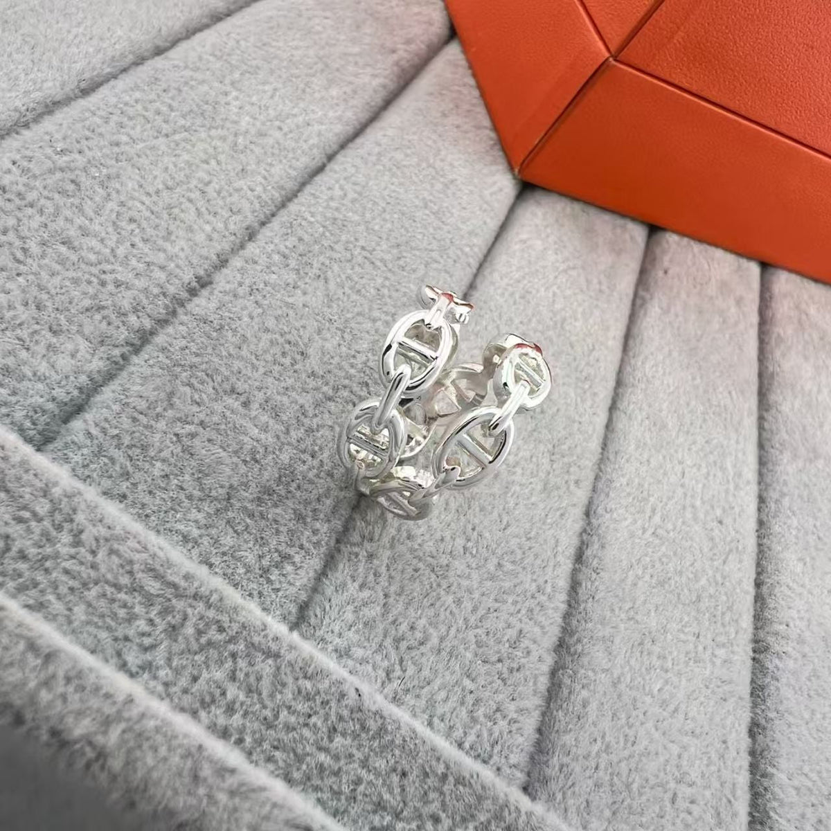 [Bling Jewelrys]GLOSSY FINISH SQUARE COMBINATION DOUBLE-LAYER PIG NOSE RING