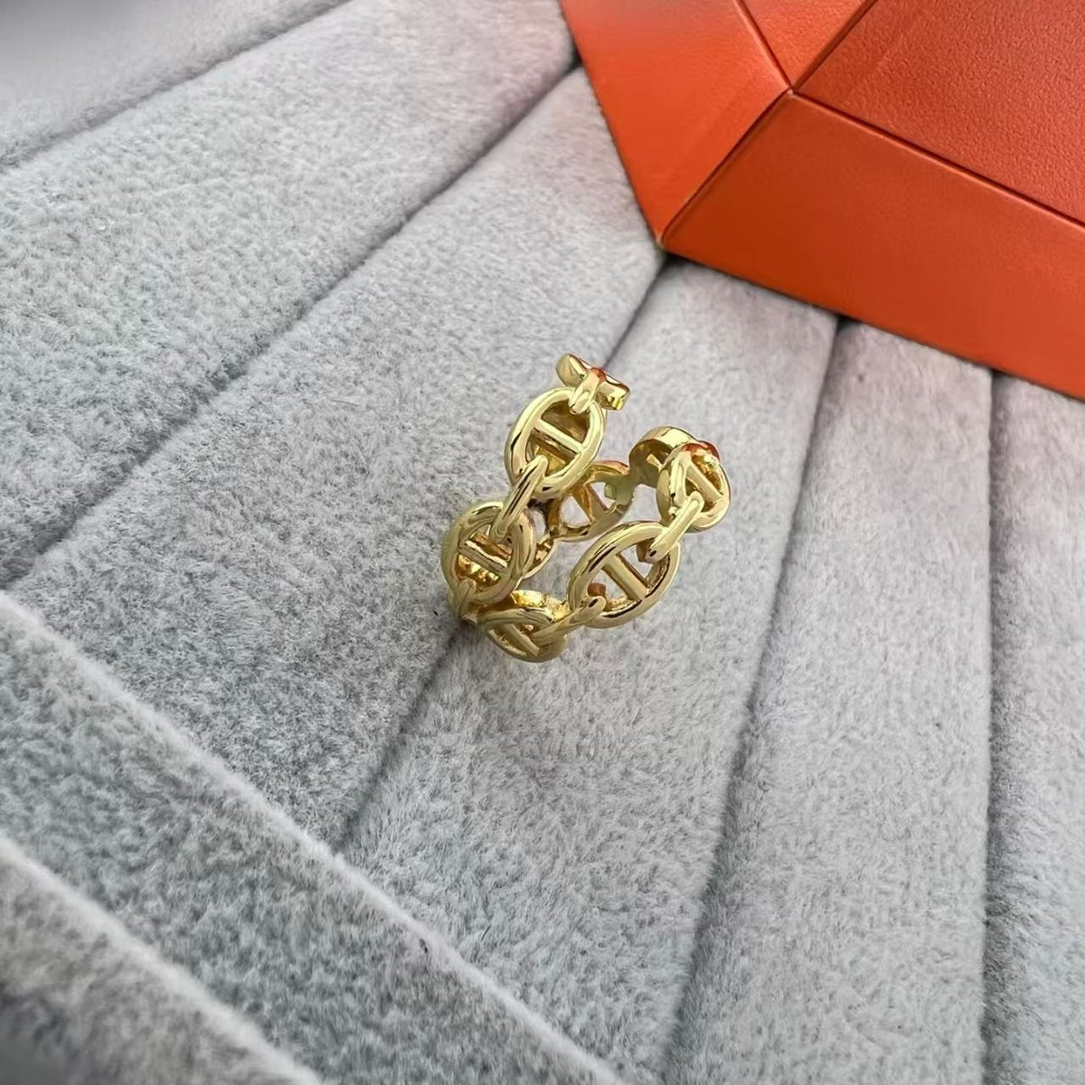 [Bling Jewelrys]GLOSSY FINISH SQUARE COMBINATION DOUBLE-LAYER PIG NOSE RING