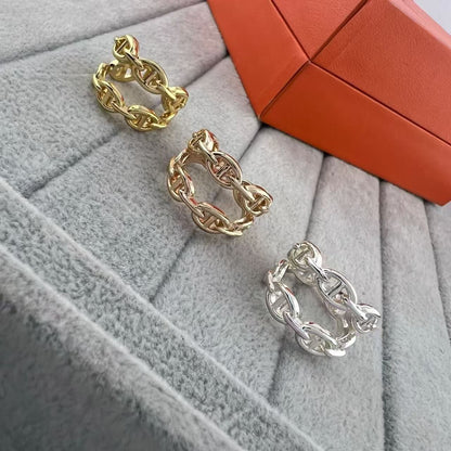 [Bling Jewelrys]GLOSSY FINISH SQUARE COMBINATION DOUBLE-LAYER PIG NOSE RING