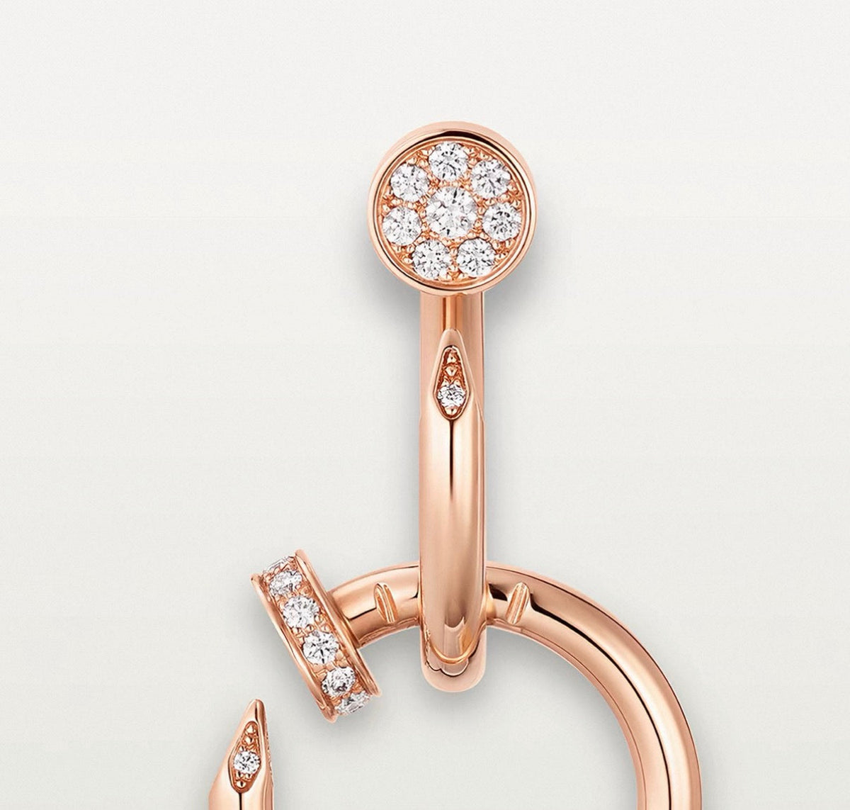 [Bling Jewelrys]ネイルコレクション ダイヤモンドセット ダブルフープピアス