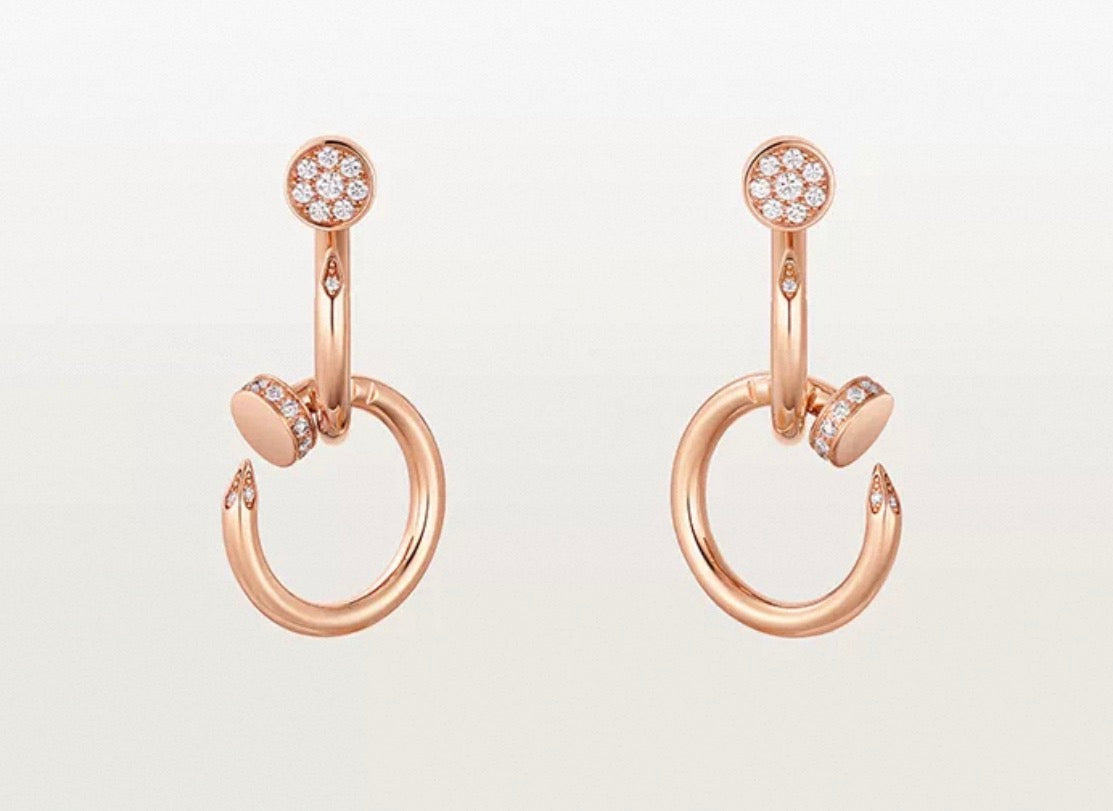 [Bling Jewelrys]ネイルコレクション ダイヤモンドセット ダブルフープピアス