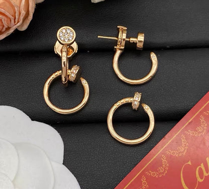[Bling Jewelrys]ネイルコレクション ダイヤモンドセット ダブルフープピアス