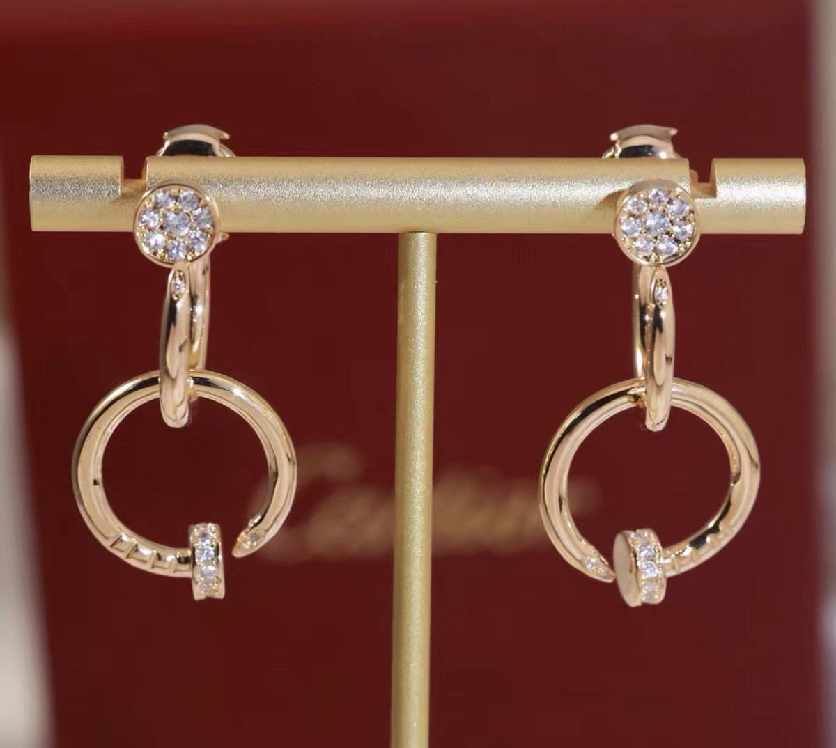 [Bling Jewelrys]ネイルコレクション ダイヤモンドセット ダブルフープピアス