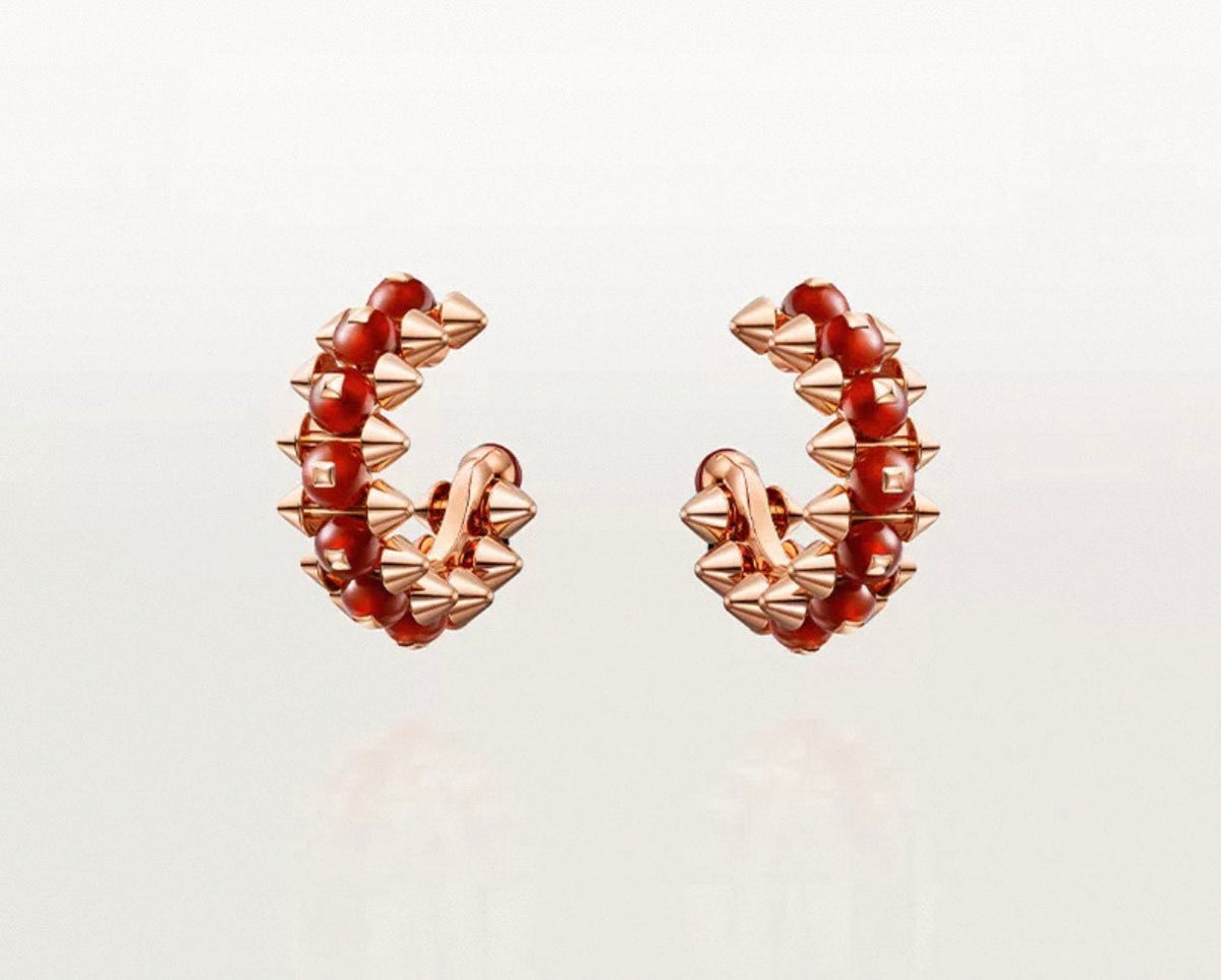 [Bling Jewelrys]CLASH COLLECTION AGATE CHALCEDONY STUD EARRINGS