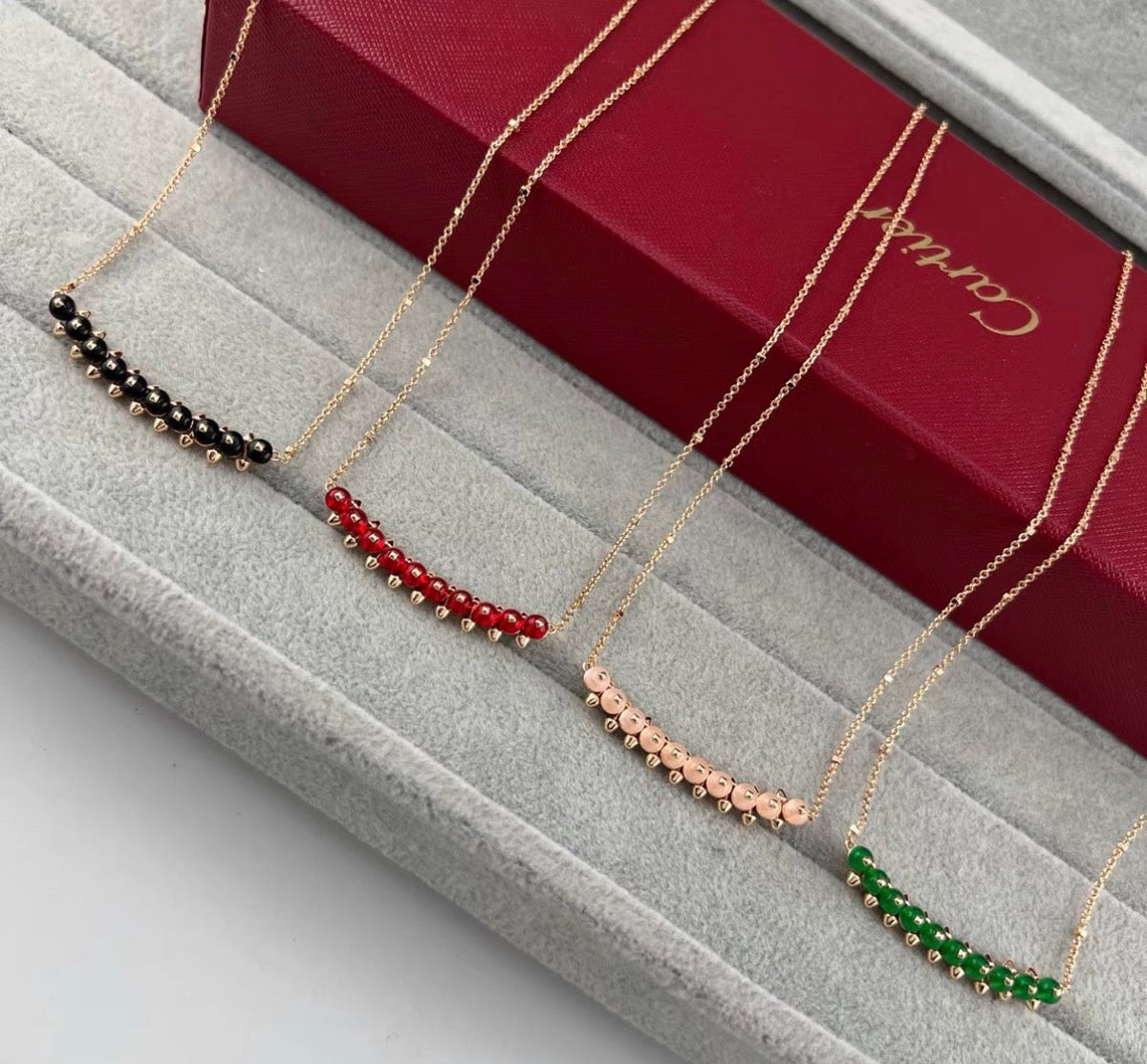 [Bling Jewelrys]CLASH COLLECTION AGATE CHALCEDONY STUD NECKLACE
