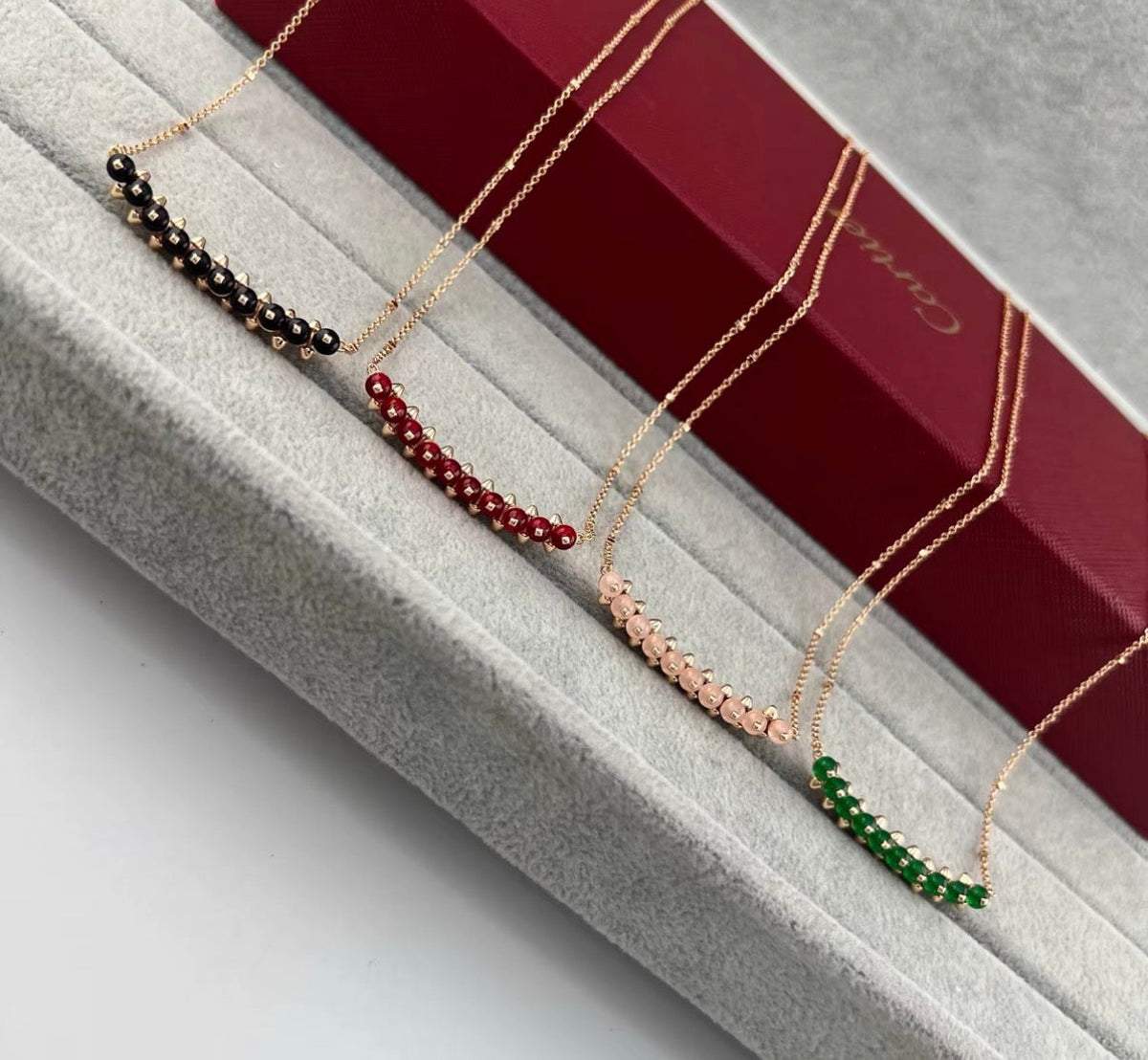 [Bling Jewelrys]CLASH COLLECTION AGATE CHALCEDONY STUD NECKLACE