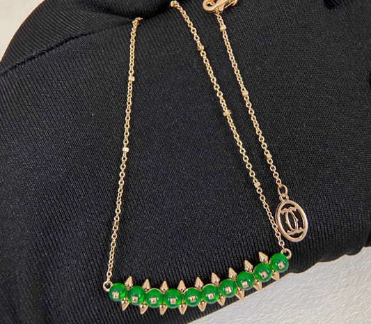 [Bling Jewelrys]CLASH COLLECTION AGATE CHALCEDONY STUD NECKLACE