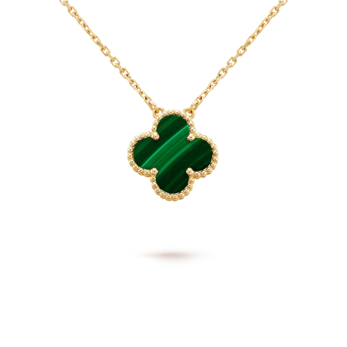[Bling Jewelry] 15MM MALACHIT-KLEEBATT-HALSKETTE (EINZELBLÜTE)