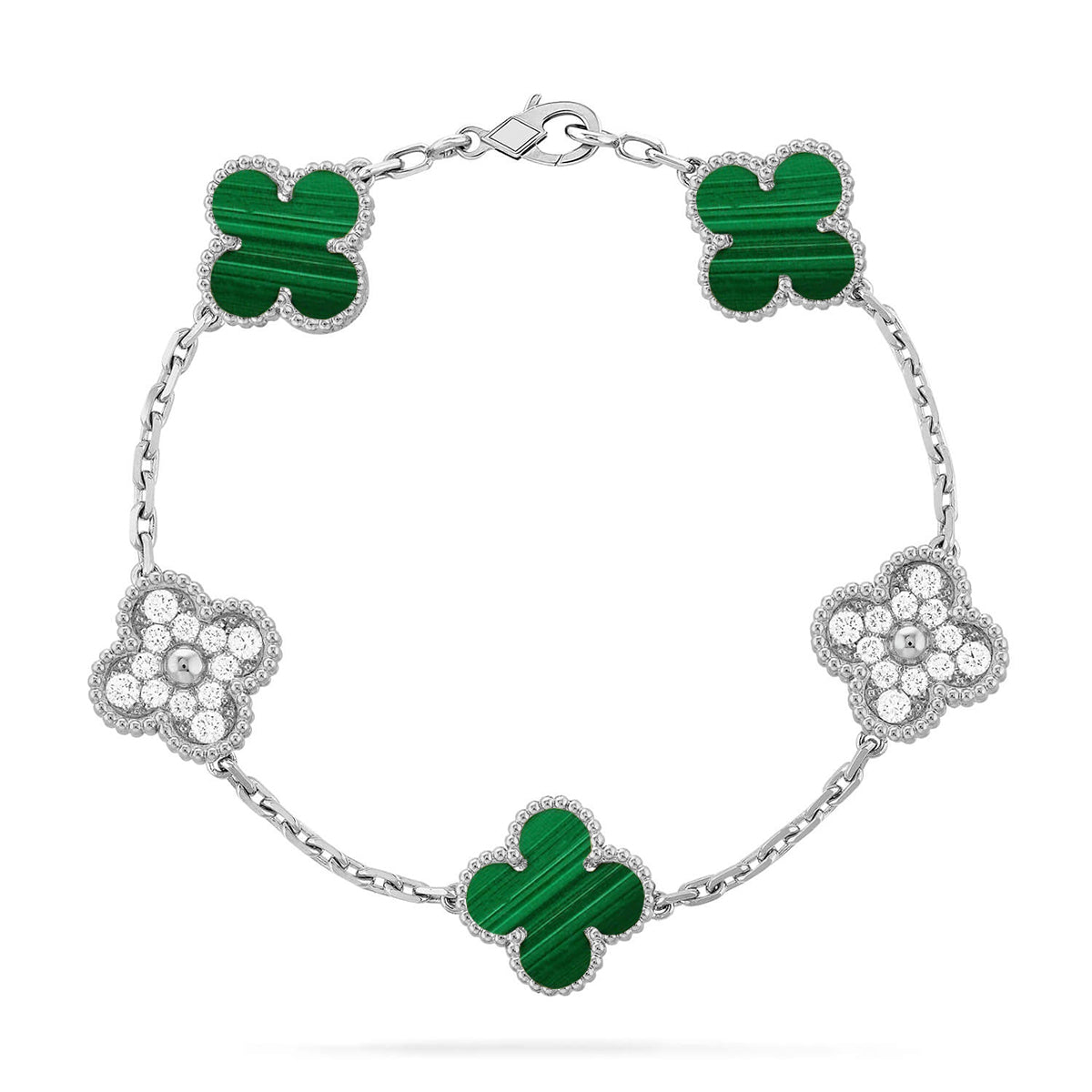 {
  "Bling Jewelrys ": "Bling Jewelrys ",
  "CLOVER  5 MOTIF MALACHITE BRACELET COLLECTION": "KLEEBLATT 5-MOTIV MALACHIT-ARMBAND KOLLEKTION"
}