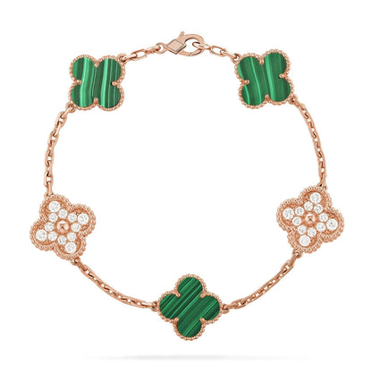 {
  "Bling Jewelrys ": "Bling Jewelrys ",
  "CLOVER  5 MOTIF MALACHITE BRACELET COLLECTION": "KLEEBLATT 5-MOTIV MALACHIT-ARMBAND KOLLEKTION"
}