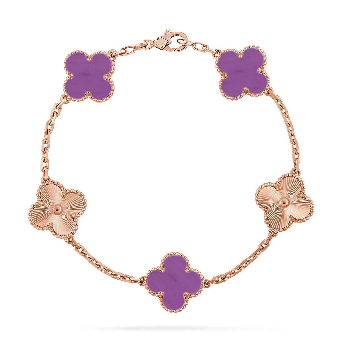 [Bling Jewelrys ] CLOVER 5 MOTIF VIOLET BRACELET COLLECTION