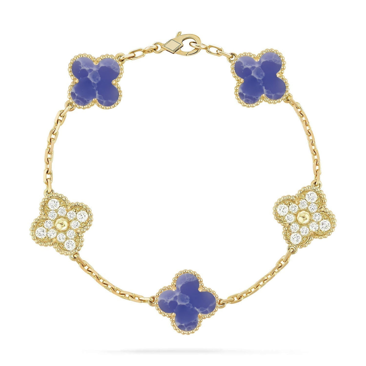 [Bling Jewelrys ]CLOVER 5 MOTIF BLUE VEINS BRACELET COLLECTION