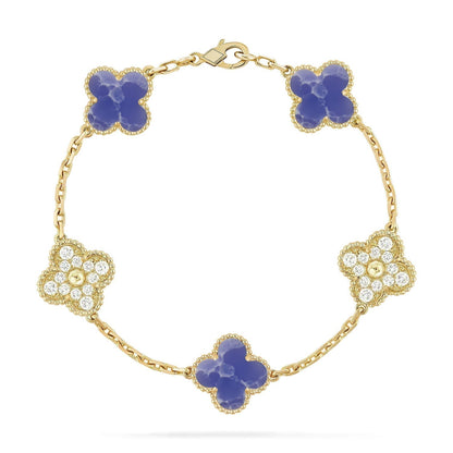 [Bling Jewelrys ]CLOVER 5 MOTIF BLUE VEINS BRACELET COLLECTION
