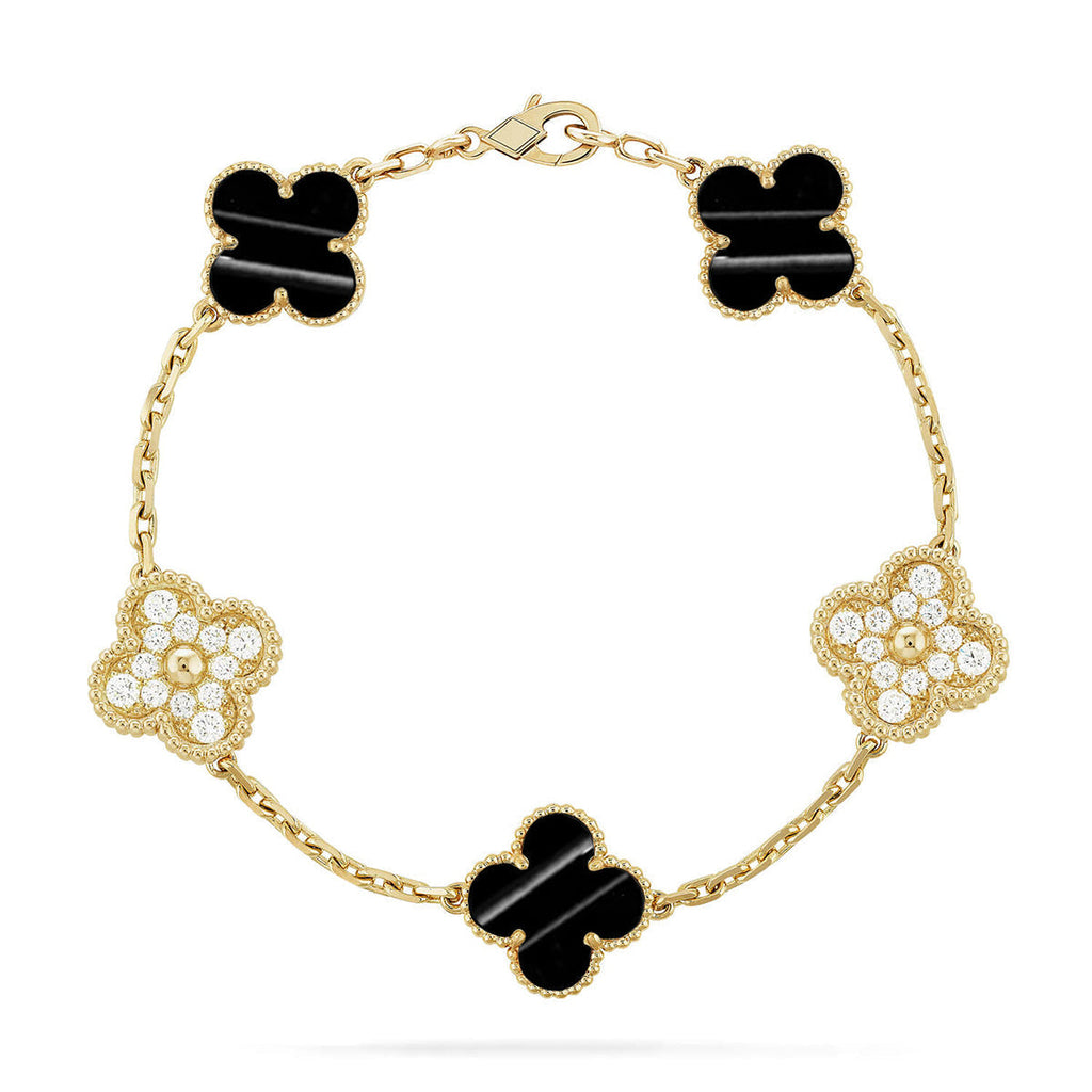 [Bling Jewelrys ] CLOVER 5 MOTIF PULSAR STONE BRACELET COLLECTION