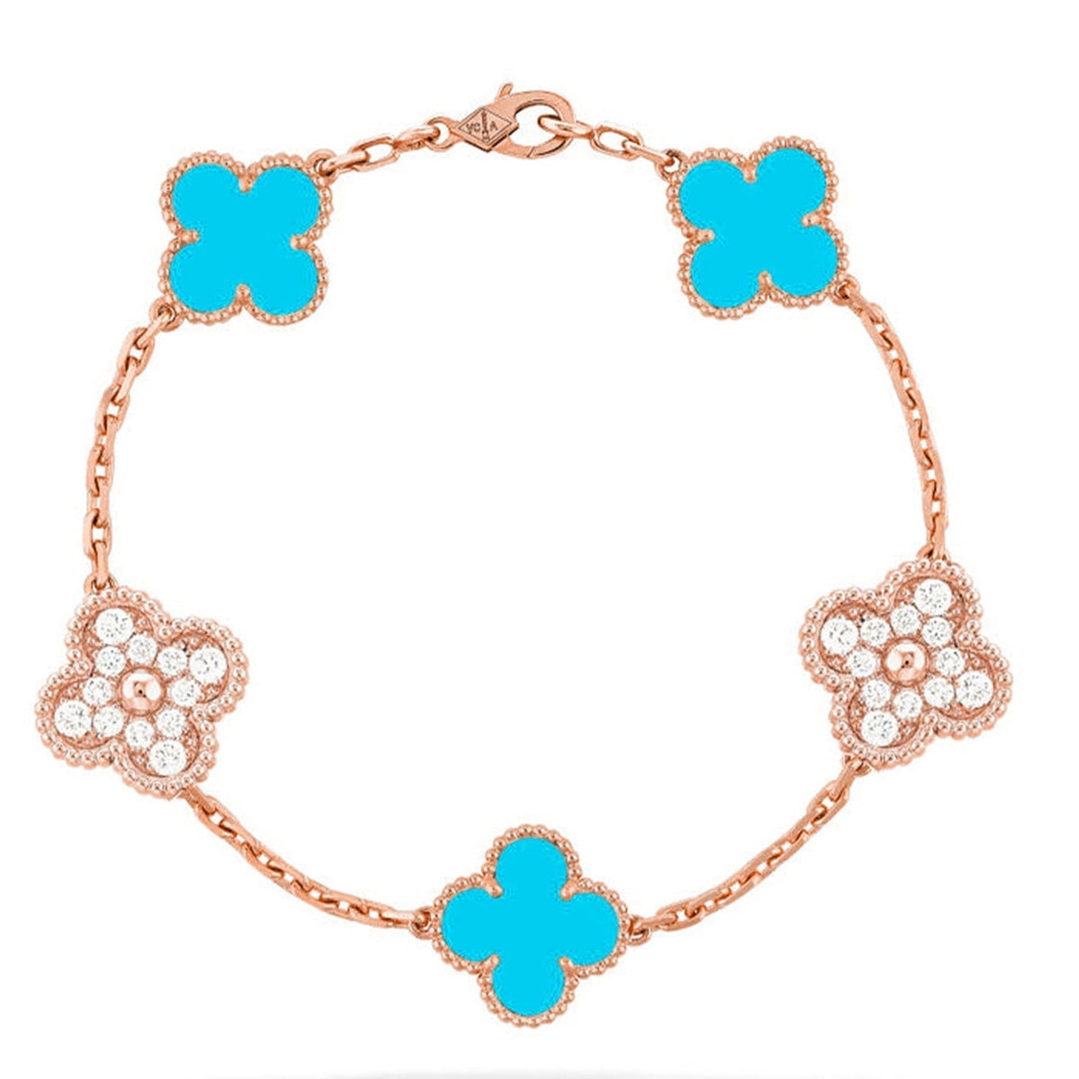 [Bling Jewelrys ] CLOVER 5 MOTIF TURQUOISE BRACELET COLLECTION