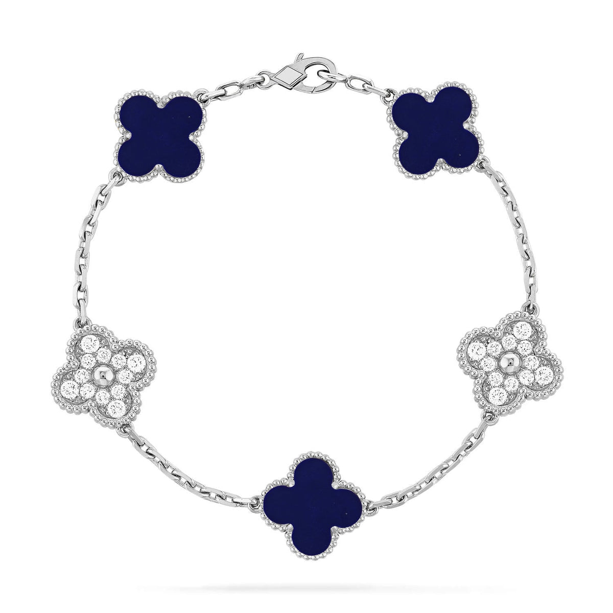 [Bling Jewelrys ]CLOVER 5 MOTIF LAPIS LAZULI BRACELET COLLECTION