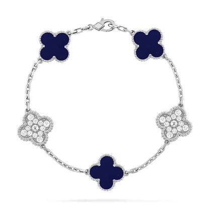 [Bling Jewelrys ]CLOVER 5 MOTIF LAPIS LAZULI BRACELET COLLECTION