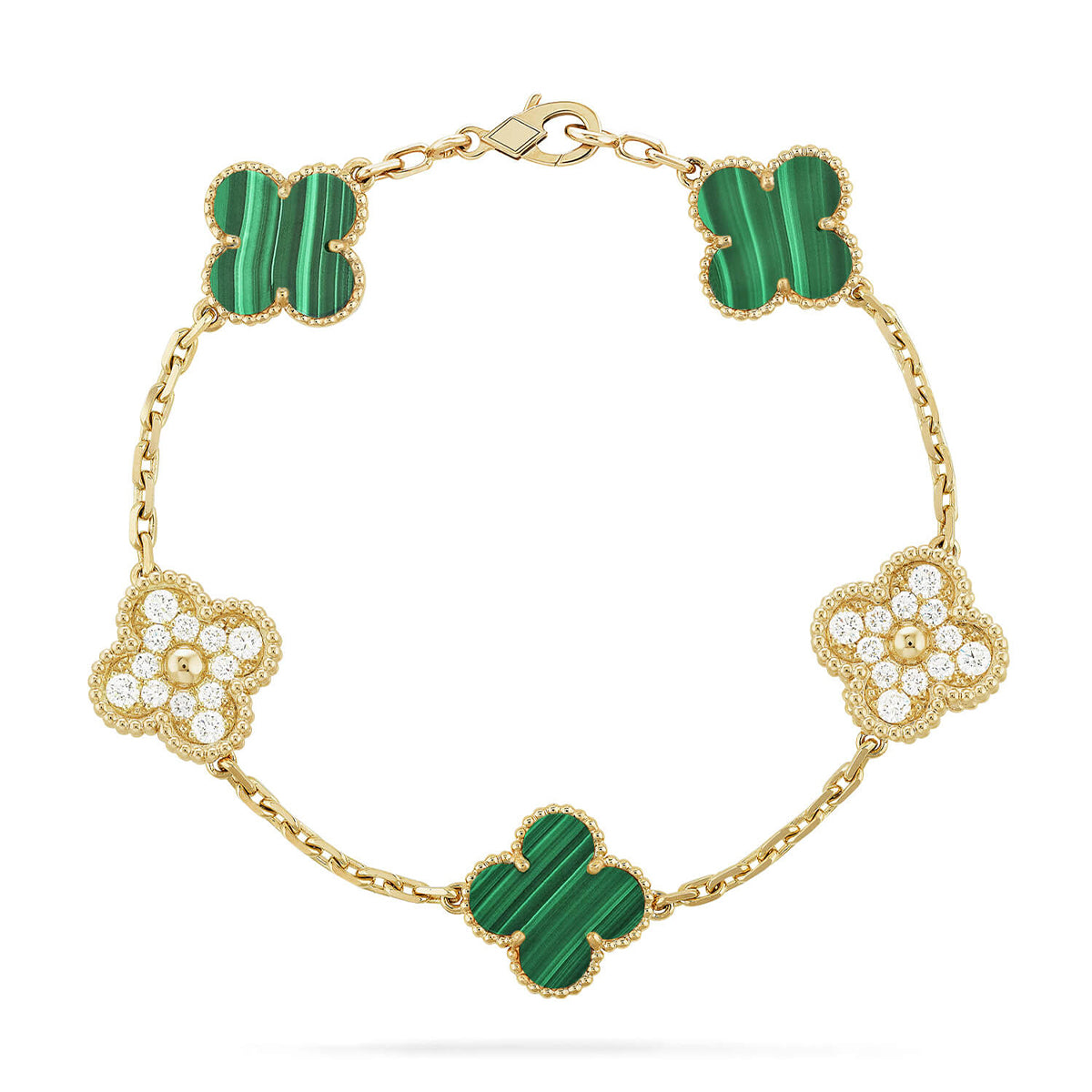 {
  "Bling Jewelrys ": "Bling Jewelrys ",
  "CLOVER  5 MOTIF MALACHITE BRACELET COLLECTION": "KLEEBLATT 5-MOTIV MALACHIT-ARMBAND KOLLEKTION"
}