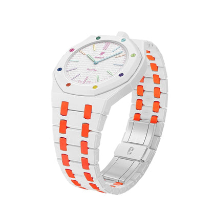[Bling Jewelrys]Royal Oak Pop Exklusives Biokeramik-Gehäuse & Biokeramik-Armband in Mischfarbe