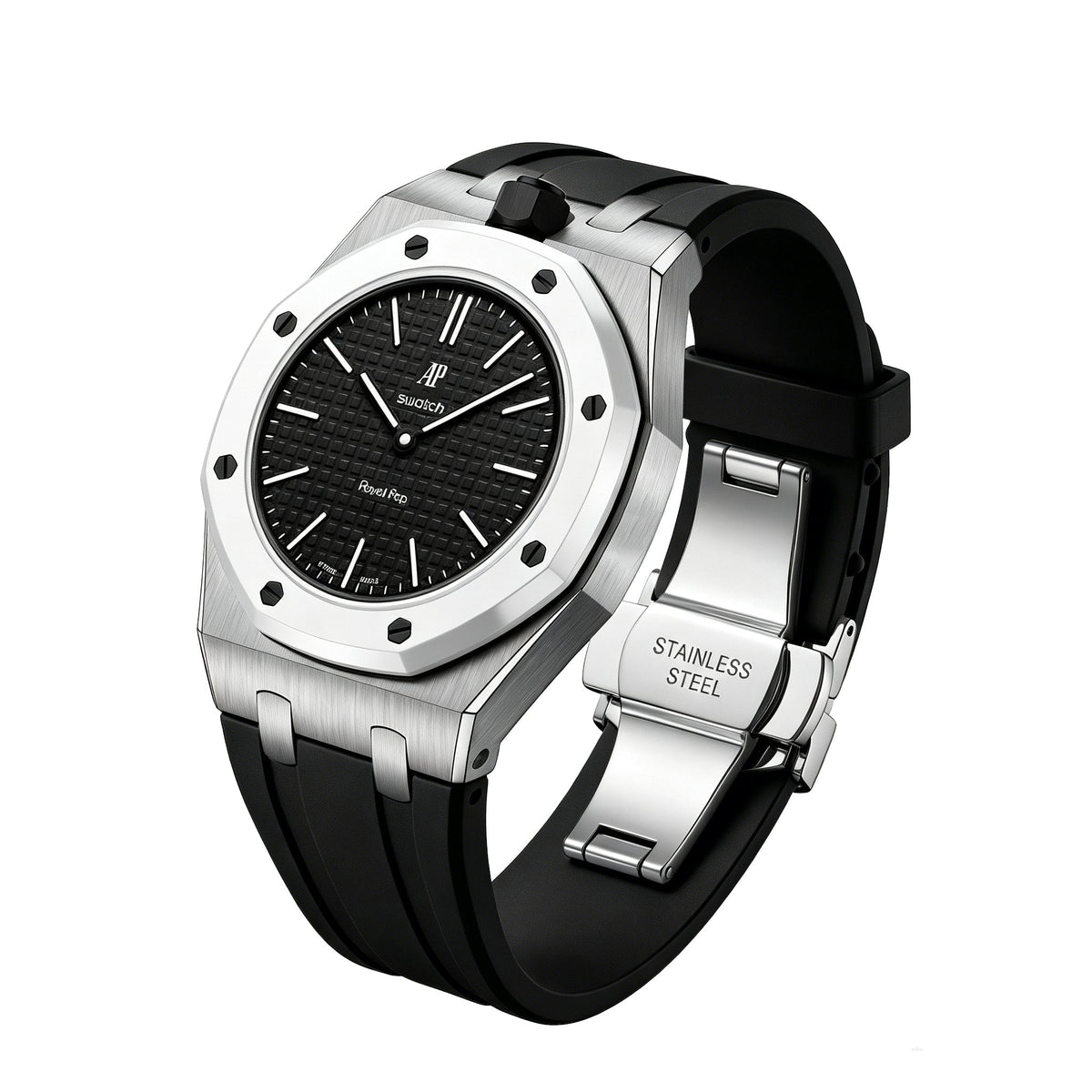 [Bling Jewelrys]Royal Oak Pop Exclusive Steel Case & Silicone Strap With Cradle