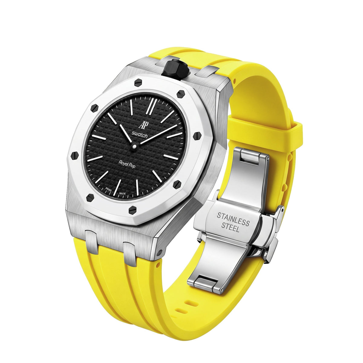[Bling Jewelrys]Royal Oak Pop Exclusive Steel Case & Silicone Strap With Cradle