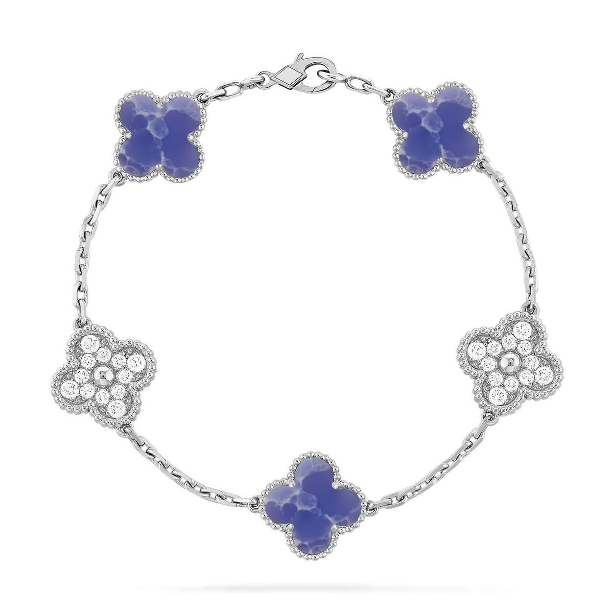 [Bling Jewelrys ]CLOVER 5 MOTIF BLUE VEINS BRACELET COLLECTION