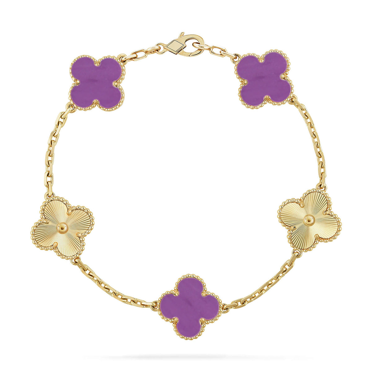 [Bling Jewelrys ] CLOVER 5 MOTIF VIOLET BRACELET COLLECTION