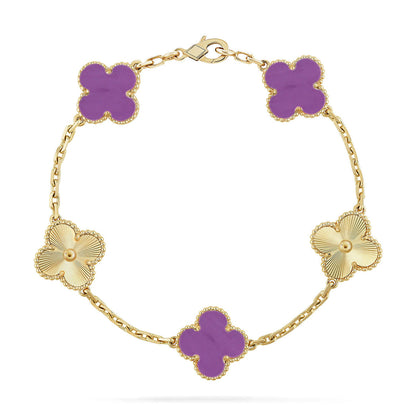 [Bling Jewelrys ] CLOVER 5 MOTIF VIOLET BRACELET COLLECTION