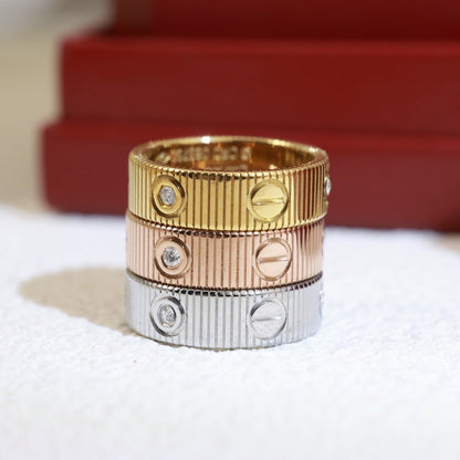 [Bling Jewelrys]LOVE 6.5MM UNLIMITED 3 DIAMONDS RING