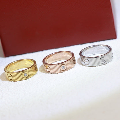 [Bling Jewelrys]LOVE 6.5MM UNLIMITED 3 DIAMONDS RING