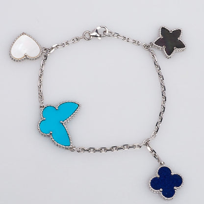 [Bling Jewelrys ]LUCKY SPRING SILVER BRACELET 4 MOTIF