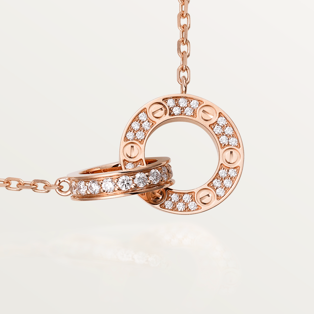 {
  "Bling Jewelrys": "Bling Jewelrys",
  "LOVE 7.6MM NECKLACE ROSE GOLD AND SILVER  FULL DIAMOND": "LOVE 7,6 MM HALSKETTE ROSÉGOLD UND SILBER VOLL DIAMANTBESATZ"
}