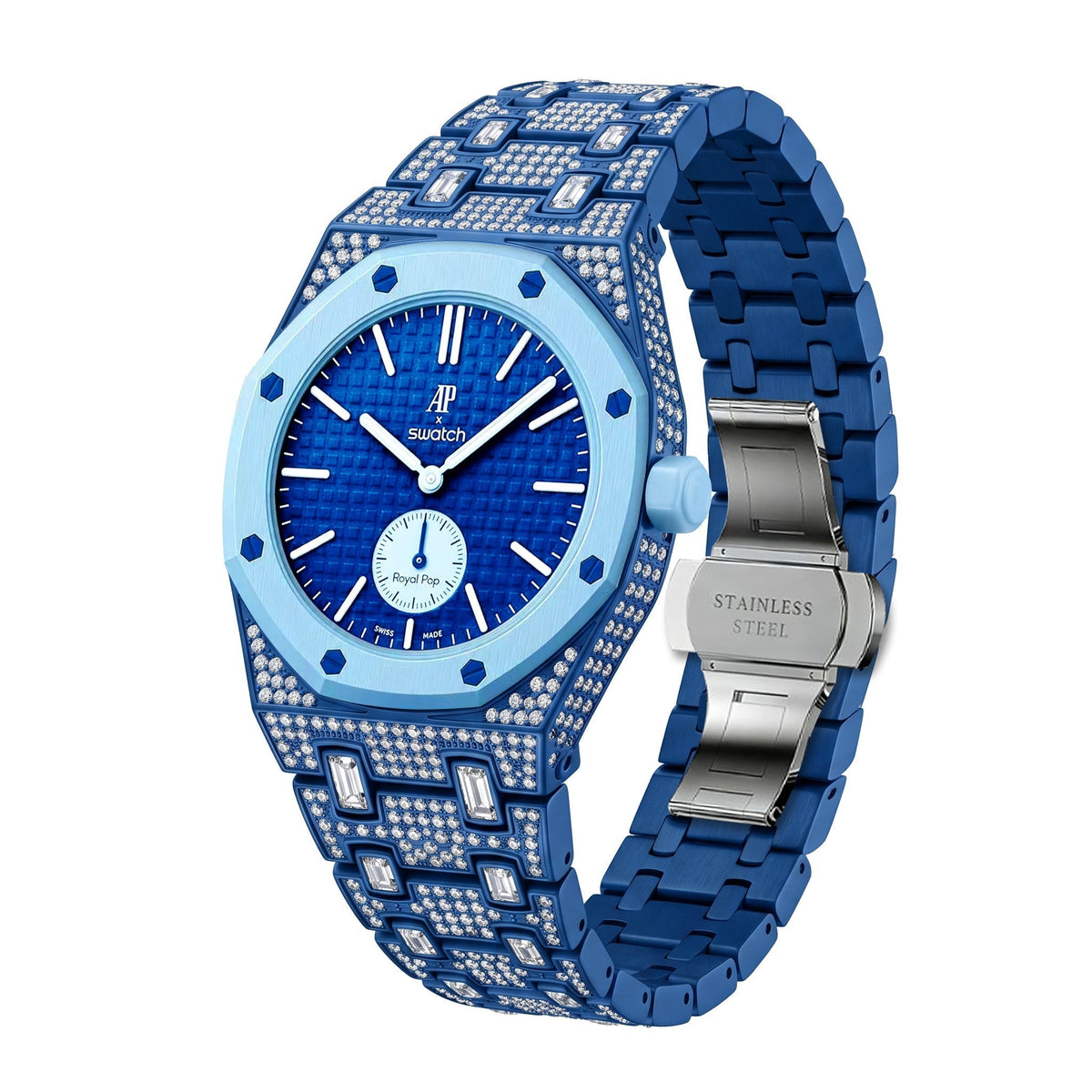[Bling Jewelrys]Royal Oak Pop Exclusive Bioceramic Case & Bioceramic Strap Full Diamond