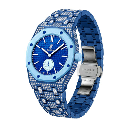 [Bling Jewelrys]Royal Oak Pop Exclusive Bioceramic Case & Bioceramic Strap Full Diamond