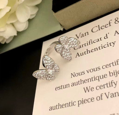 [Bling Jewelry] DOPPEL-SCHMETTERLING-DIAMANT-RING AUS SILBER