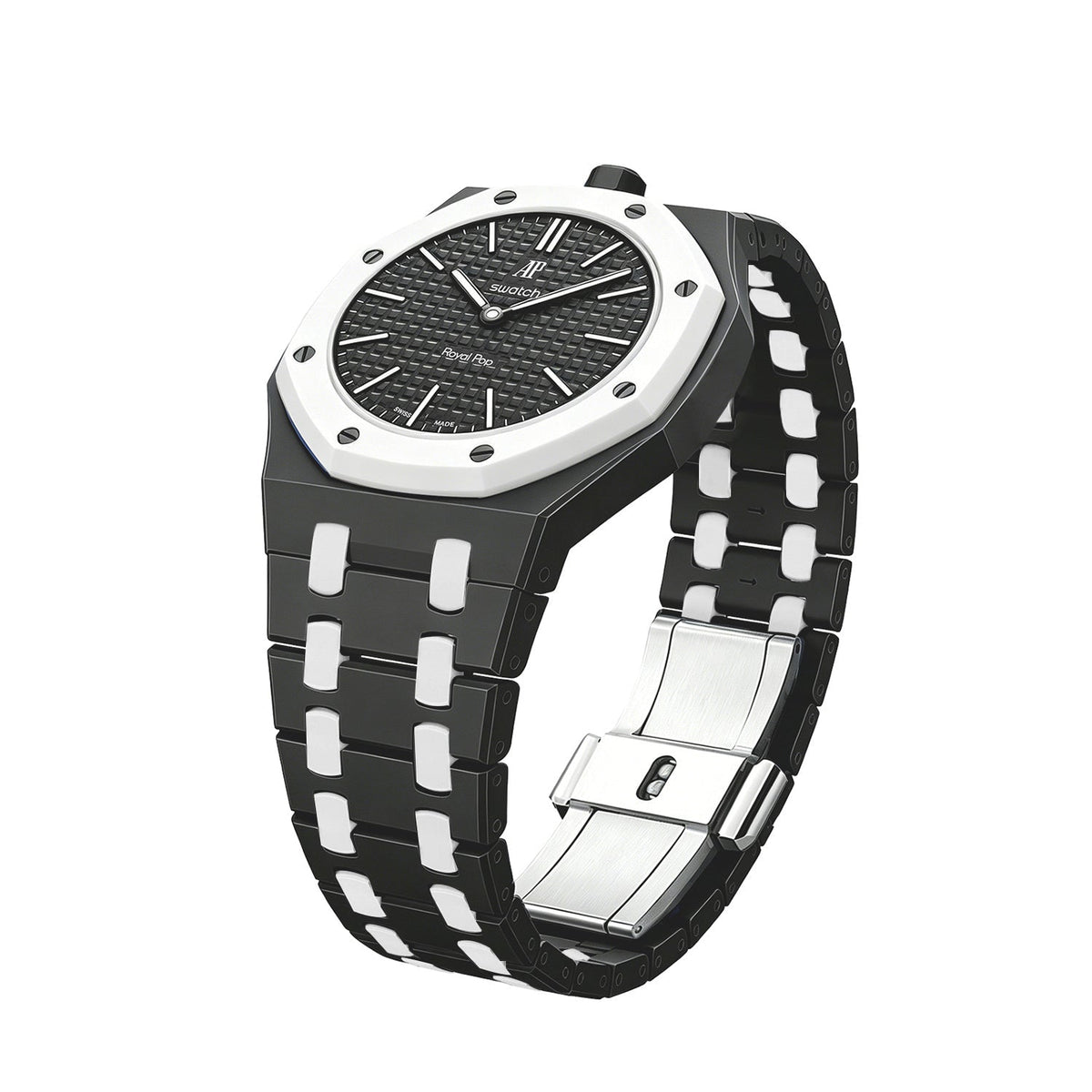 [Bling Jewelrys]Royal Oak Pop Exklusives Biokeramik-Gehäuse & Biokeramik-Armband in Mischfarbe