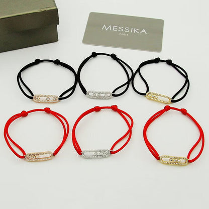 {
  "Bling Jewelrys": "Messika Care(s) Armband mit rosa Kordel und Pavé-Besatz"
}
