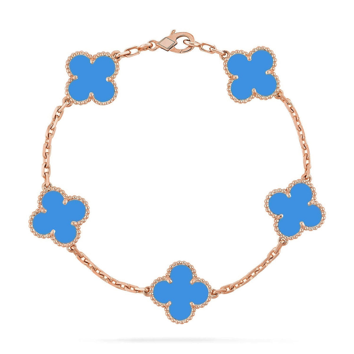 {
  "Bling Jewelrys": "ブリング・ジュエリー",
  "CLOVER 5 MOTIF BLUE AGATE BRACELET COLLECTION": "クローバー 5モチーフ ブルーアゲート ブレスレット コレクション"
}