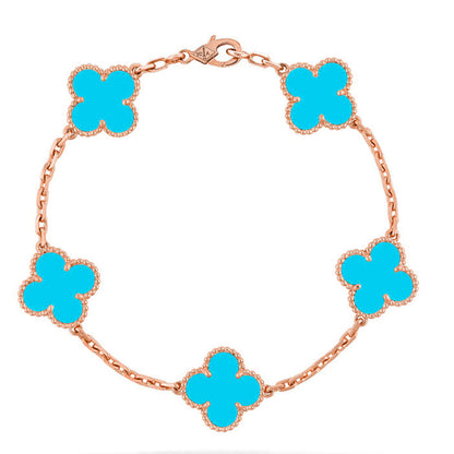 [Bling Jewelrys ] CLOVER 5 MOTIF TURQUOISE BRACELET COLLECTION