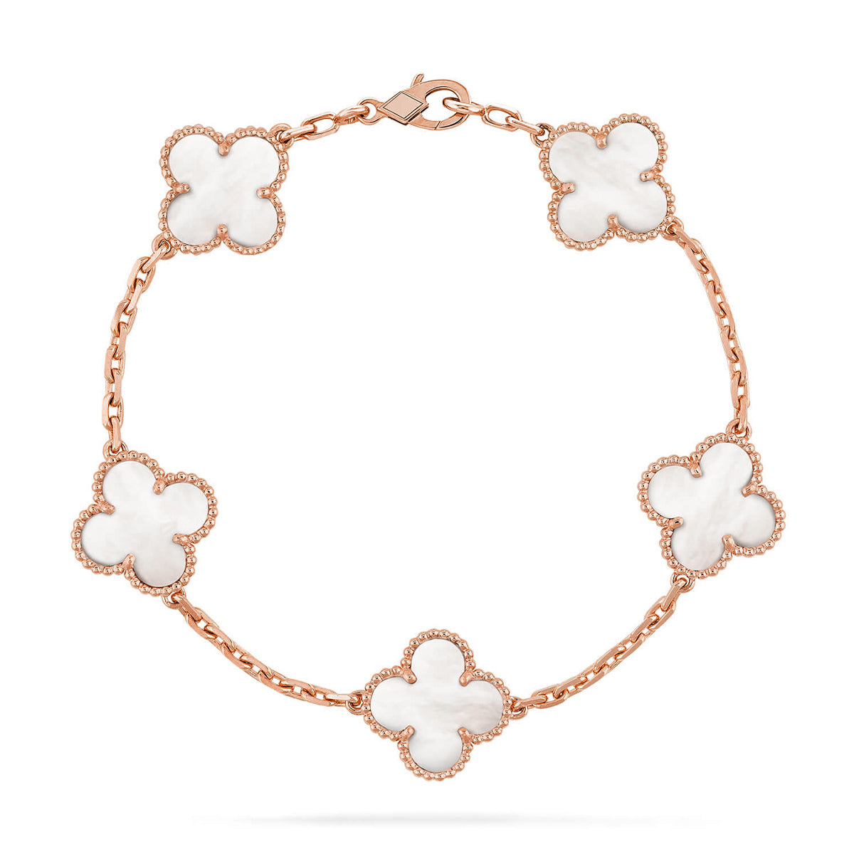 [Bling Jewelry] KLEEBATT WEISSE PERLMUTT 5-MOTIV ARMBAND KOLLEKTION