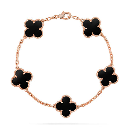 [Bling Jewelrys ] クローバー 5モチーフ オニキスブレスレット コレクション