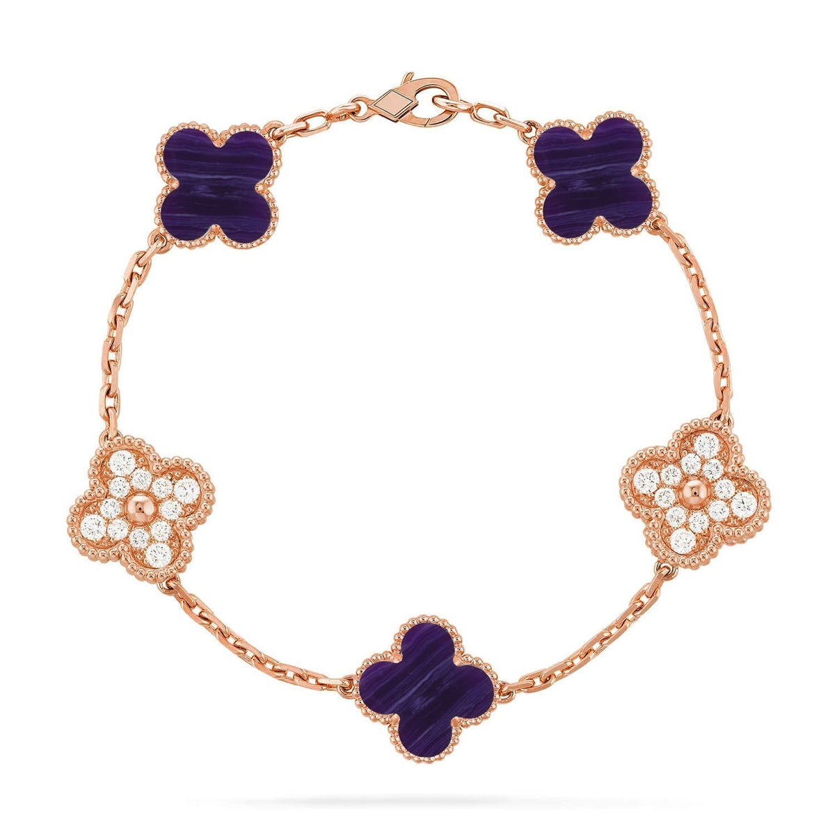 {
  "Bling Jewelrys": "ブリングジュエリー",
  "CLOVER 5 MOTIF PURPLE STRIPES BRACELET COLLECTION": "クローバー 5モチーフ パープルストライプ ブレスレットコレクション"
}
