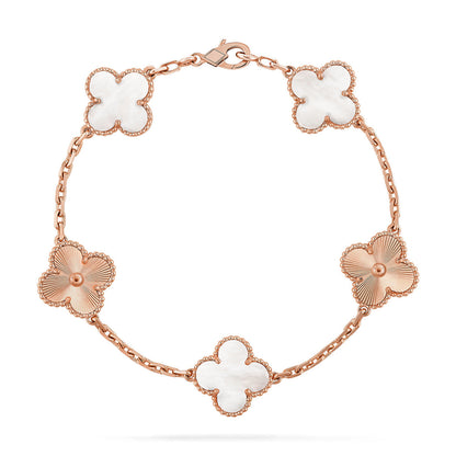 [Bling Jewelry] KLEEBATT WEISSE PERLMUTT 5-MOTIV ARMBAND KOLLEKTION