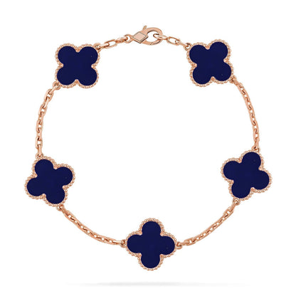 [Bling Jewelrys ]CLOVER 5 MOTIF LAPIS LAZULI BRACELET COLLECTION