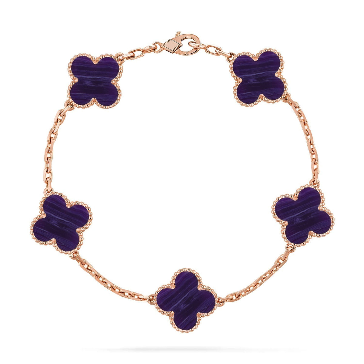 {
  "Bling Jewelrys": "ブリングジュエリー",
  "CLOVER 5 MOTIF PURPLE STRIPES BRACELET COLLECTION": "クローバー 5モチーフ パープルストライプ ブレスレットコレクション"
}