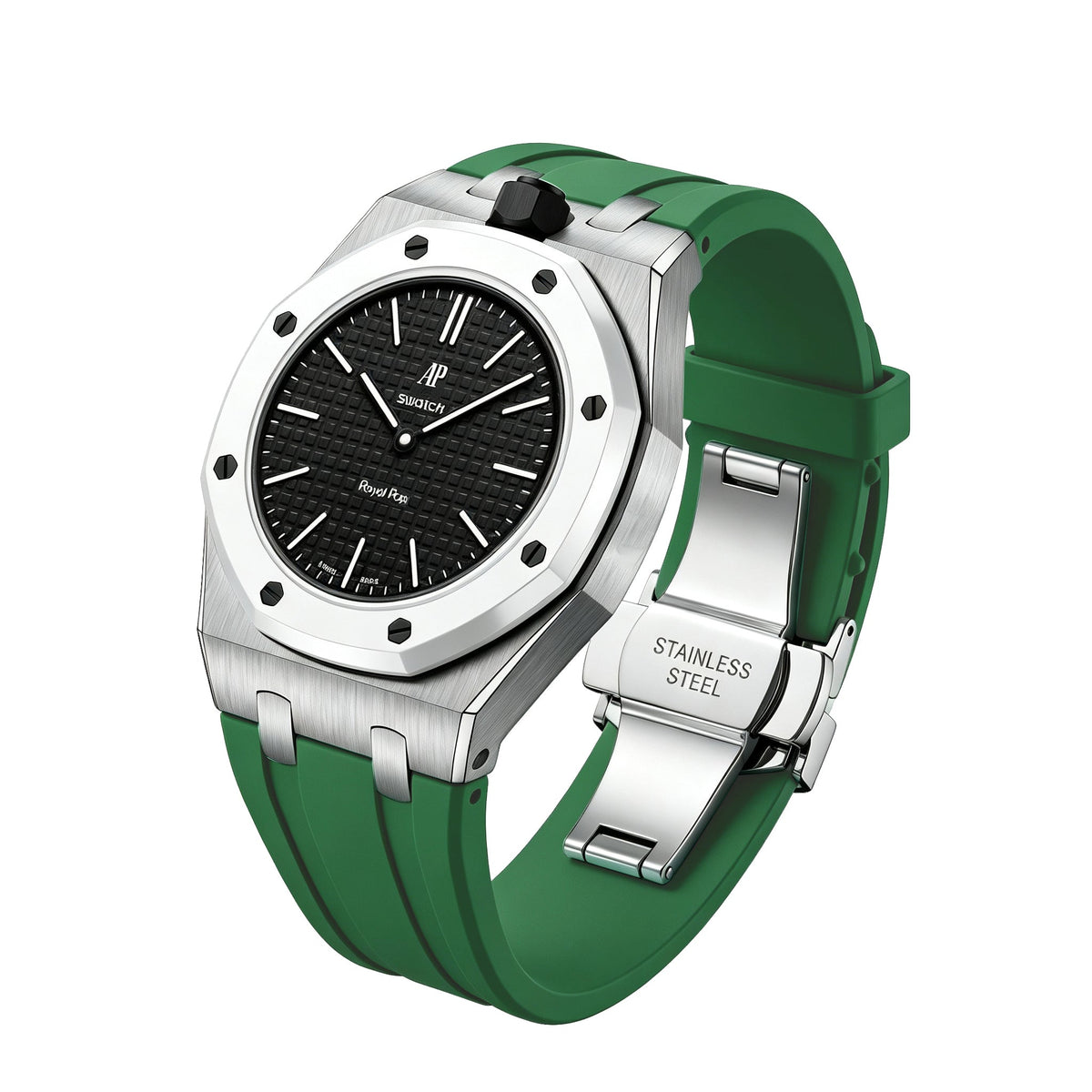 [Bling Jewelrys]Royal Oak Pop Exclusive Steel Case & Silicone Strap With Cradle