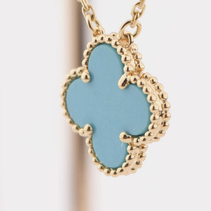 [Bling Jewelrys ]CLOVER 15MM VINTAGE TURQUOISE NECKLACE
