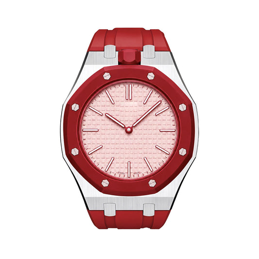 [Bling Jewelrys]OAK POP RED STEEL SILICONE STRAP