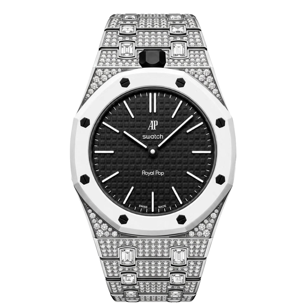 [Bling Jewelrys]Royal Oak Pop Exclusive Bioceramic Case & Bioceramic Strap Full Diamond