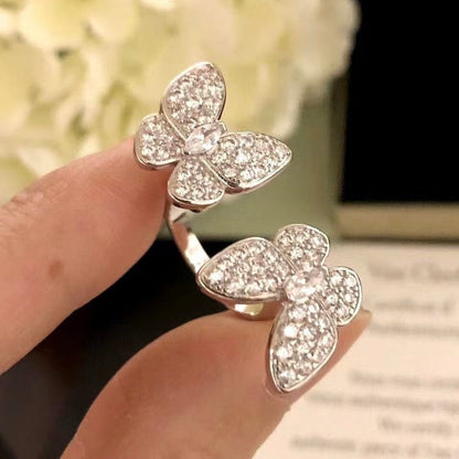 [Bling Jewelry] DOPPEL-SCHMETTERLING-DIAMANT-RING AUS SILBER